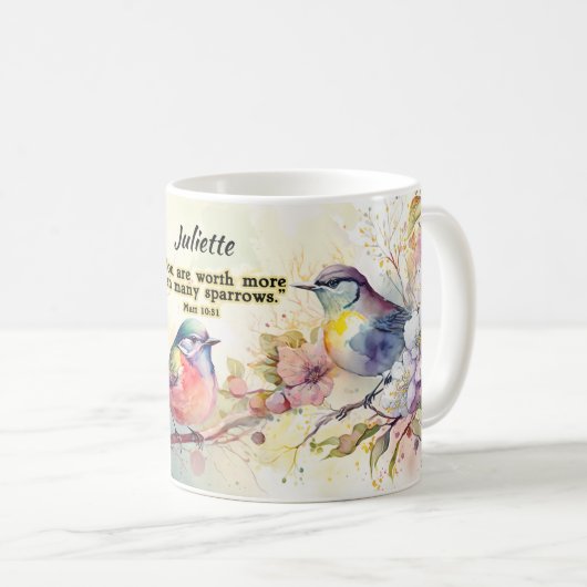 Personalisierte Bibelverse-Tasse Kaffeetasse (VorderseiteRechts)