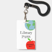 Personalisierte Bibliothek Ausweis (Vorderseite mit Lanyard)