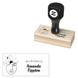 Personalisierte Bibliothek für Frauen in der Linie Gummistempel