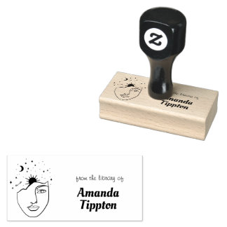 Personalisierte Bibliothek für Frauen in der Linie Gummistempel