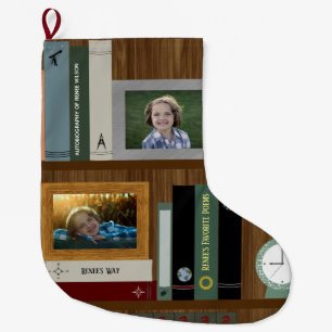 Personalisierte Bibliothek Großer Weihnachtsstrumpf