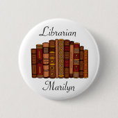 Personalisierte Bibliotheksnamenstempel Button (Vorderseite)