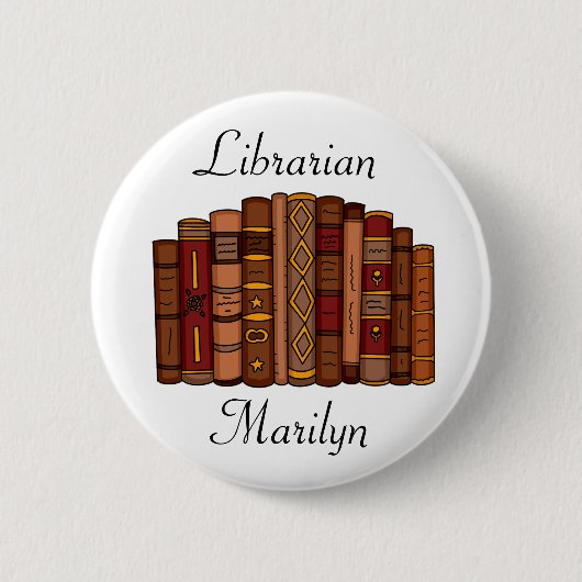 Personalisierte Bibliotheksnamenstempel Button (Vorderseite)