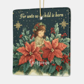 Personalisierte biblische Geburt Kind & Verse Keramikornament (Links)