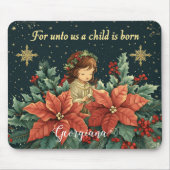 Personalisierte biblische Geburt Kind & Verse Mousepad (Vorne)