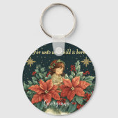 Personalisierte biblische Geburt Kind & Verse Schlüsselanhänger (Rückseite)