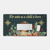 Personalisierte biblische Geburt Kind & Verse Schreibtischunterlage (Tastatur & Maus)