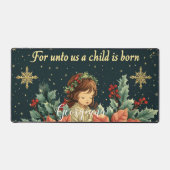 Personalisierte biblische Geburt Kind & Verse Schreibtischunterlage (Vorderseite)