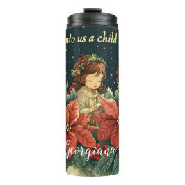 Personalisierte biblische Geburt Kind & Verse Thermosbecher