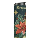 Personalisierte biblische Geburt Kind & Verse Thermosbecher (Nach links gedreht)