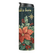 Personalisierte biblische Geburt Kind & Verse Thermosbecher (Nach rechts gedreht)