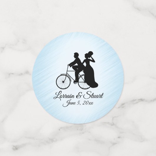 Personalisierte Bicycle Blue Wedding Confetti Konfetti (Klein Vorderseite)