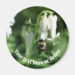 Personalisierte Biene auf weißer Akelei-Blüte Magnet