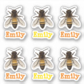 personalisierte Biene Aufkleber (Vorderseite)