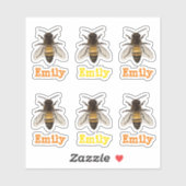 personalisierte Biene Aufkleber (Blatt)