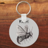 Personalisierte Biene mit Schädelflügel Schlüssela Schlüsselanhänger (Vorderseite)