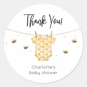 Personalisierte Bienen-Baby-Party Runder Aufkleber