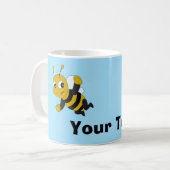 Personalisierte Bienen-Cartoon Kaffeepause Tasse (Vorderseite Links)