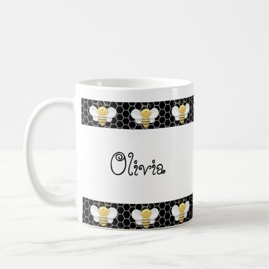 Personalisierte Bienen-Tasse Kaffeetasse (Links)