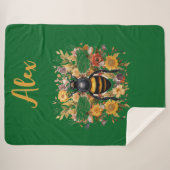 Personalisierte Bienen und Wildblumen - Sherpadecke (Vorderseite (Horizontal))