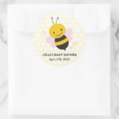 Personalisierte BienenBaby-Duschkleber - Baby Girl Runder Aufkleber (Tasche)