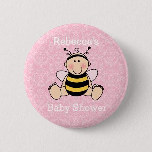 Personalisierte BienenBaby-Duschtaste Button (Vorderseite)