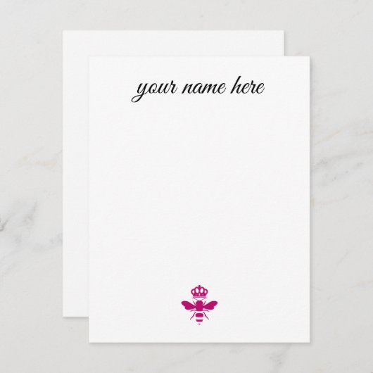 Personalisierte Bienennotecards Mitteilungskarte (Vorne/Hinten)