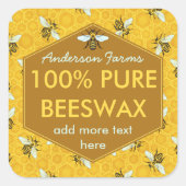 Personalisierte Bienenwachs Quadratischer Aufkleber (Vorderseite)