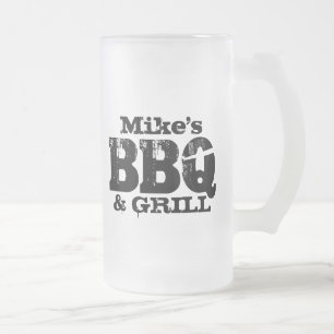 Personalisierte Bier-Tasse für GRILLEN Party Mattglas Bierglas