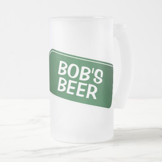Personalisierte Bier-Tasse mit lustigem Flaschende Mattglas Bierglas (VorderseiteRechts)