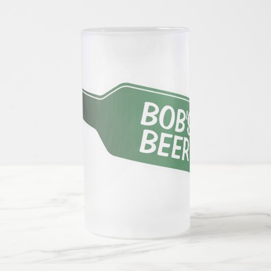Personalisierte Bier-Tasse mit lustigem Flaschende Mattglas Bierglas (Mittel)