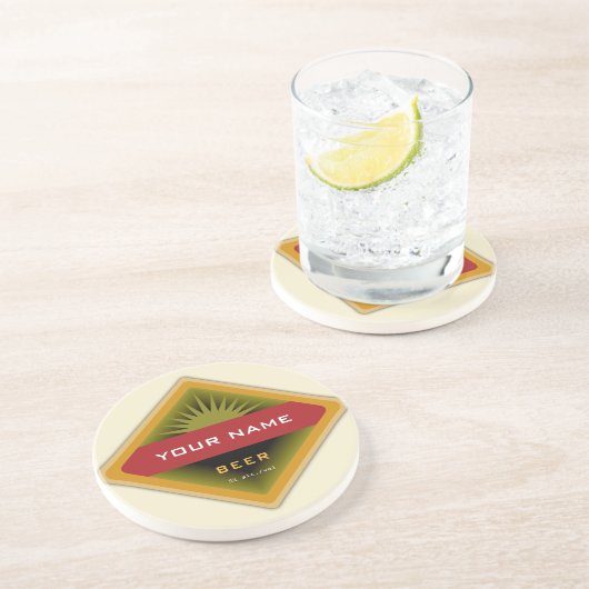 Personalisierte Bier-Untersetzer Sandstein Untersetzer (Seite)