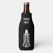 Personalisierte Bierflasche cooler mit Raumrakete Flaschenkühler (Flaschenvorderseite)