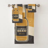 Personalisierte Bierflasche Sudsy Tasse Brauen Bar Badhandtuch Set (Insitu)