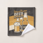 Personalisierte Bierflasche Sudsy Tasse Brauen Bar Badhandtuch Set (Waschlappen)