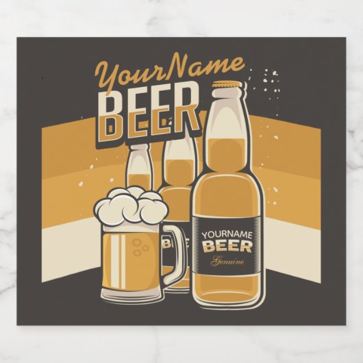 Personalisierte Bierflasche Sudsy Tasse Brauen Bar Bierflaschenetikett (Einzelnes Label)