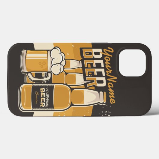 Personalisierte Bierflasche Sudsy Tasse Brauen Bar Case-Mate iPhone Hülle (Rückseite (Horizontal))