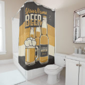 Personalisierte Bierflasche Sudsy Tasse Brauen Bar Duschvorhang (Beispiel)