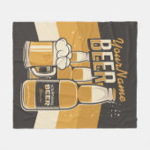 Personalisierte Bierflasche Sudsy Tasse Brauen Bar Fleecedecke (Vorderseite (Horizontal))