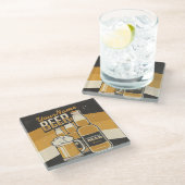 Personalisierte Bierflasche Sudsy Tasse Brauen Bar Glasuntersetzer (Schrägansicht)