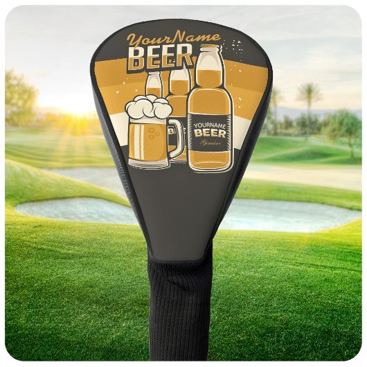 Personalisierte Bierflasche Sudsy Tasse Brauen Bar Golf Headcover