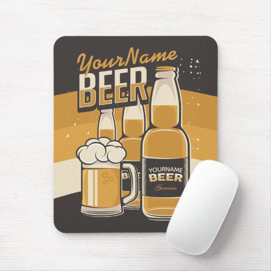 Personalisierte Bierflasche Sudsy Tasse Brauen Bar Mousepad (Mit Mouse)