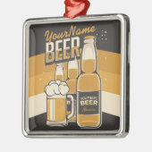 Personalisierte Bierflasche Sudsy Tasse Brauen Bar Ornament Aus Metall (Links)