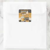 Personalisierte Bierflasche Sudsy Tasse Brauen Bar Quadratischer Aufkleber (Tasche)