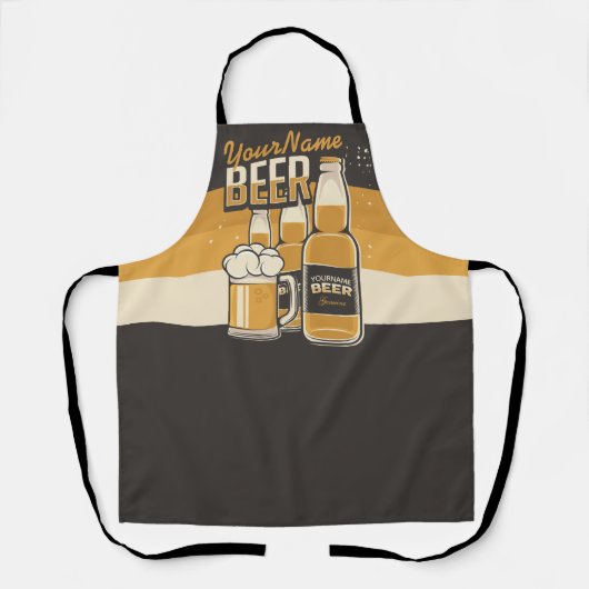 Personalisierte Bierflasche Sudsy Tasse Brauen Bar Schürze (Vorderseite)
