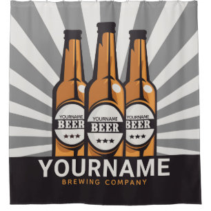 Personalisierte Bierflaschen Duschvorhang