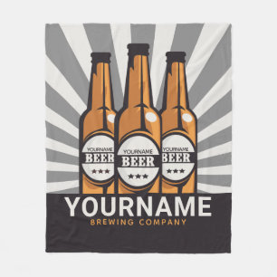 Personalisierte Bierflaschen Fleecedecke