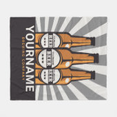 Personalisierte Bierflaschen Fleecedecke (Vorderseite (Horizontal))