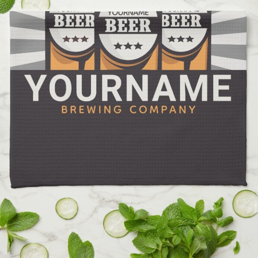 Personalisierte Bierflaschen Geschirrtuch (Gefaltet)