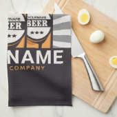 Personalisierte Bierflaschen Geschirrtuch (Viertel Falte)